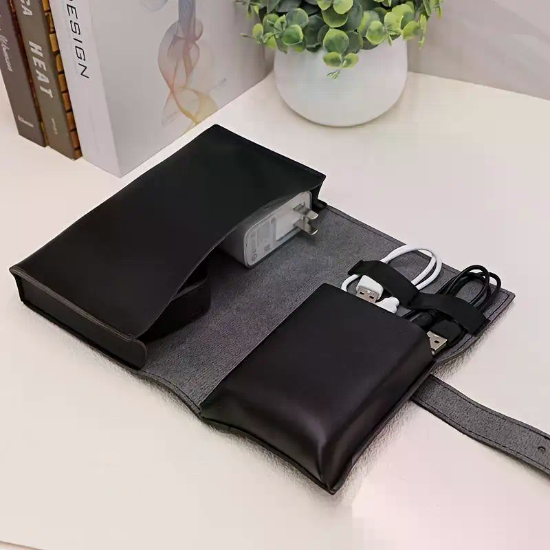 Tech Accessories Travel Case - Organisateur multi-compartiments en cuir PU, 1