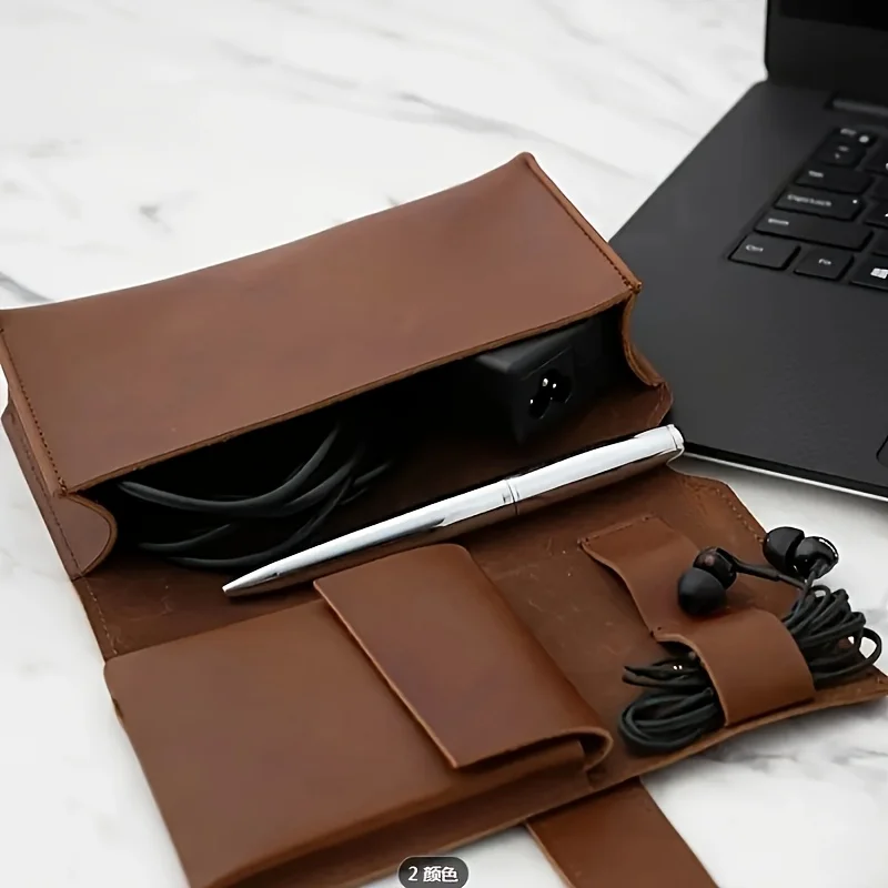 Tech Accessories Travel Case - Organisateur multi-compartiments en cuir PU -